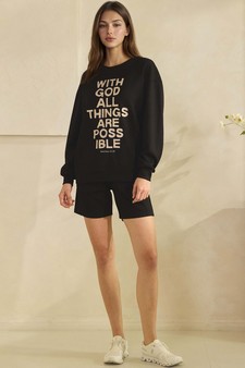ETA 01/01/26 - Women's With God all Things are possible Ultra Comfy Pullover Sweatshirt (Open Pack) style 5