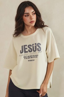 ETA 04/30/26 Jesus Walks with Me Thin Modal Graphic Relaxed Tee (Open Pack) style 4