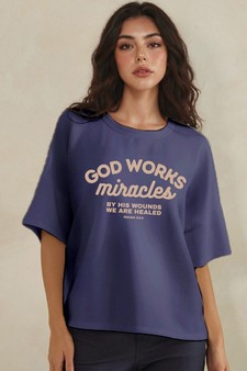 ETA 05/15/26 - God Works Miracles Thin Modal Graphic Relaxed Tee (Open Pack)