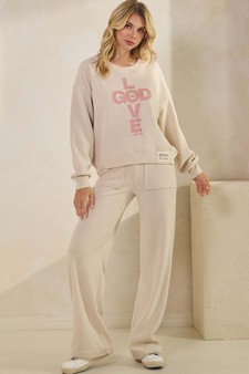 ETA 08/14/25 Women's God Is Love Corduroy Pullover Graphic Sweatshirt (Open Pack) style 5