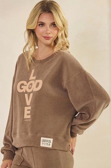 ETA 08/14/25 Women's God Is Love Corduroy Pullover Sweatshirt (Open Pack) style 3