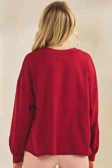 Women's Spirited Horse Graphic Long Sleeve Cotton Top style 2