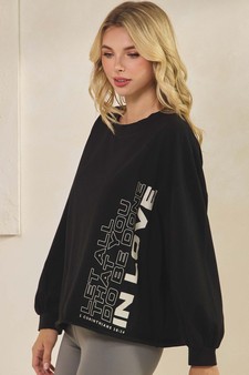 ETA 09/02/25 - Women's Done in Love Graphic Long Sleeve Cotton Top (XXL only) style 3