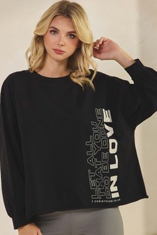 ETA 09/02/25 - Women's Done in Love Graphic Long Sleeve Cotton Top (XXL only) style 4