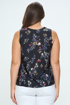 Women's Heard it From the Vine Flower Print Tank Top style 3