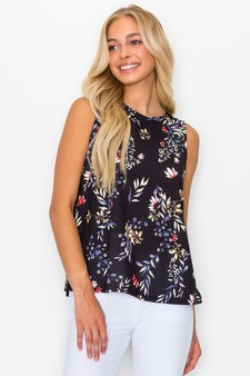 Women's Heard it From the Vine Flower Print Tank Top style 2