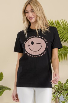 Women's "Do More of What Makes You Happy" Cotton Graphic T-Shirt