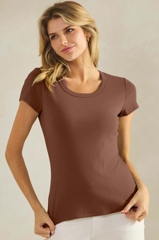 ETA 09/18/25 - Women's Cotton Rib U-neck Short Sleeve T-shirt