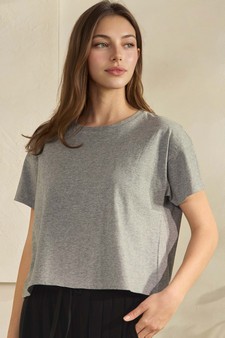 Soft and Relaxed Cotton Crewneck cropped Tee style 4