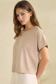 Soft and Relaxed Cotton Crewneck cropped Tee style 3
