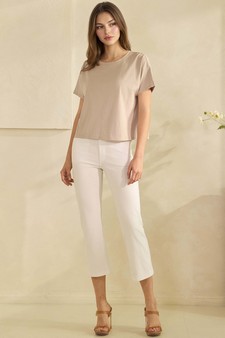 Soft and Relaxed Cotton Crewneck cropped Tee style 5