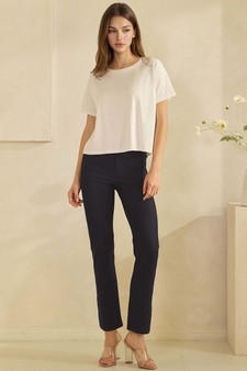 Soft and Relaxed Cotton Crewneck cropped Tee style 5