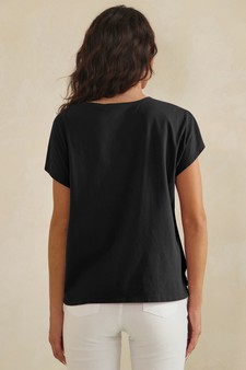 ETA 04/30/26 - Split Neck Button Accent Premium Cotton Top style 2