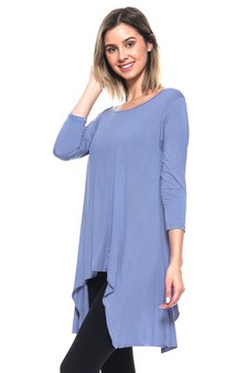 Asymmetrical Hemline Tunic Top style 2