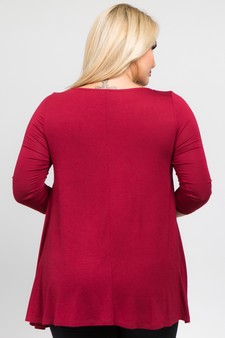 Women's 3/4 Sleeve Tunic with Hidden Pockets style 4