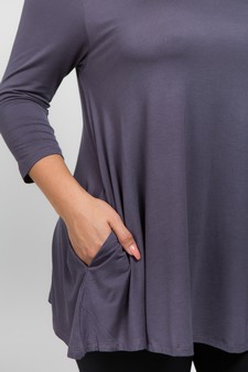 Women's 3/4 Sleeve Tunic with Hidden Pockets style 5