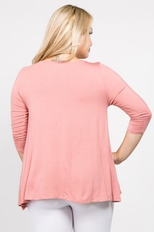 Women's 3/4 Sleeve Tunic with Hidden Pockets style 4