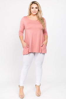 Women's 3/4 Sleeve Tunic with Hidden Pockets style 5