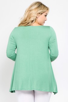 Women's 3/4 Sleeve Tunic with Hidden Pockets style 4