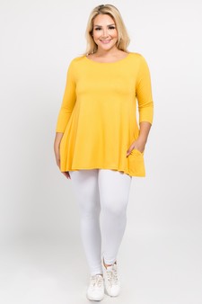 Women's 3/4 Sleeve Tunic with Hidden Pockets style 5