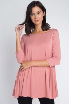 Women's 3/4 Sleeve Tunic with Hidden Pockets style 2