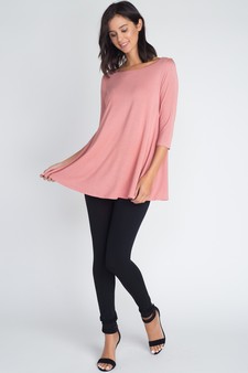 Women's 3/4 Sleeve Tunic with Hidden Pockets style 6