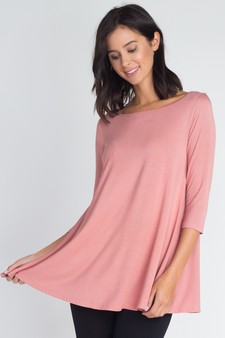 Women's 3/4 Sleeve Tunic with Hidden Pockets