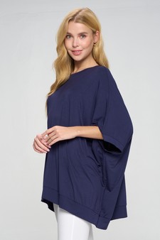 Oversized Boxy Short Sleeve Tunic Top style 2