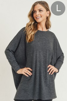 Women's Oversized Dolman Sleeve Tunic Top (Large only)