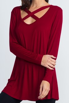 Women's Criss-Cross Long Sleeve Top style 4