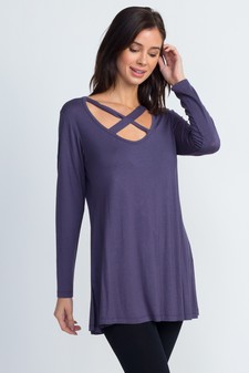 Women's Criss-Cross Long Sleeve Top style 2
