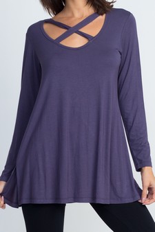 Women's Criss-Cross Long Sleeve Top style 4
