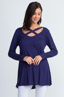 Women's Criss-Cross Long Sleeve Top style 2