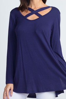 Women's Criss-Cross Long Sleeve Top style 4