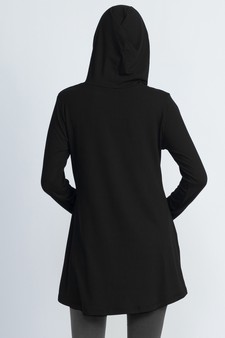 Lady's Long Sleeve Tunic Top Hoodie with Two Pockets (Small only) style 3