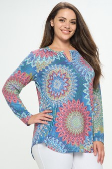 Women’s Bohemian Long Sleeve Tunic (XL only) style 2