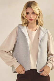 ETA 11/11/25 - Women's Cozy Comfort Fleece Full Zip Mock Neck Vest (XL only) style 4