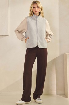 ETA 11/11/25 - Women's Cozy Comfort Fleece Full Zip Mock Neck Vest (XL only) style 5