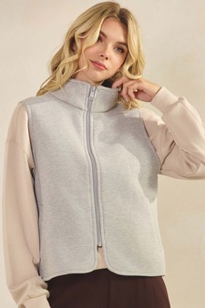 ETA 11/11/25 - Women's Cozy Comfort Fleece Full Zip Mock Neck Vest