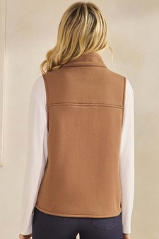 ETA 11/11/25 - Women's Cozy Comfort Fleece Full Zip Mock Neck Vest (XL only) style 2