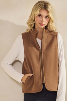 ETA 11/11/25 - Women's Cozy Comfort Fleece Full Zip Mock Neck Vest (XL only)
