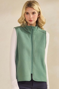 Women's Cozy Comfort Fleece Full Zip Mock Neck Vest (XL only) style 4