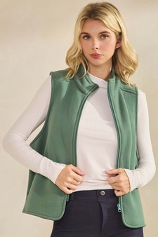 Women's Cozy Comfort Fleece Full Zip Mock Neck Vest (XL only)