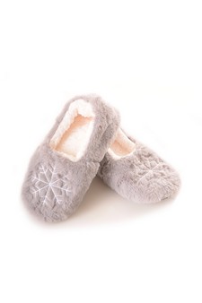 Women's Furry Snowflake Faux Sherpa Christmas Slipper Moccasins style 8