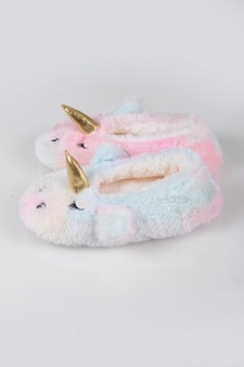 Women's Fuzzy Rainbow Unicorn Slippers style 7