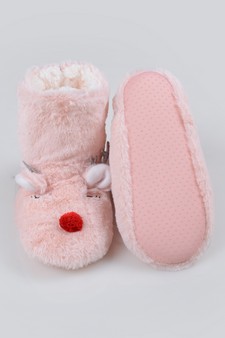 Women's Furry Reindeer Slipper Booties style 16