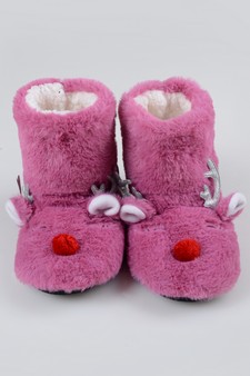 Women's Furry Reindeer Slipper Booties style 2