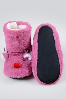 Women's Furry Reindeer Slipper Booties style 4