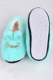 Women's Furry Bunny Faux Sherpa Slippers style 14