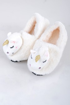 Women's Unicorn Faux Sherpa Slippers style 2